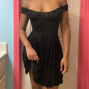 Black Velvet Dress with a touch of Goth Charm 🖤✨